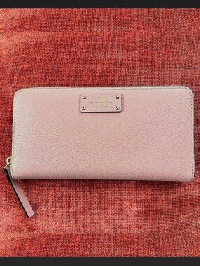 KATE SPADE Wellesley Neda Accordion Zip Wallet Mauve Pink